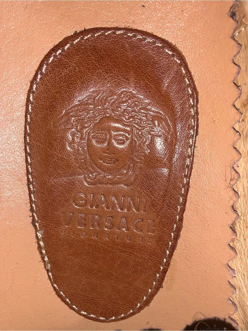 Versace Tan Croc-Embossed Leather Lace-Up Oxfords